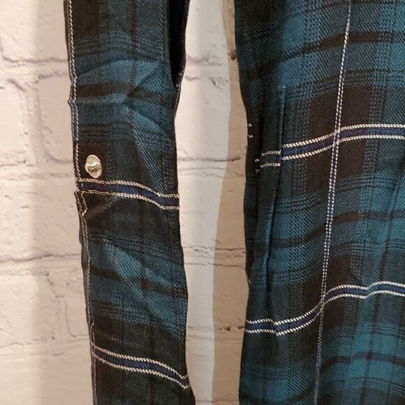 Divided H&M green and black plaid button dress - Picture 8 of 9